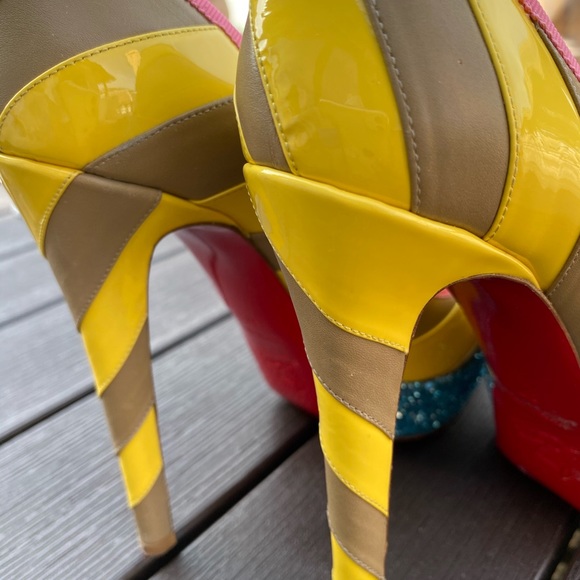 Christian Louboutin Stripe Glitter Platform heels - Picture 10 of 12